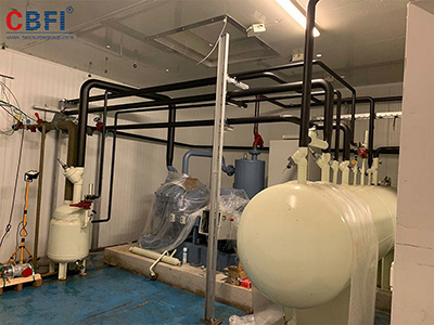 Fully automated ice factory--30Tons solid-cut flat tube ice machine in Europe